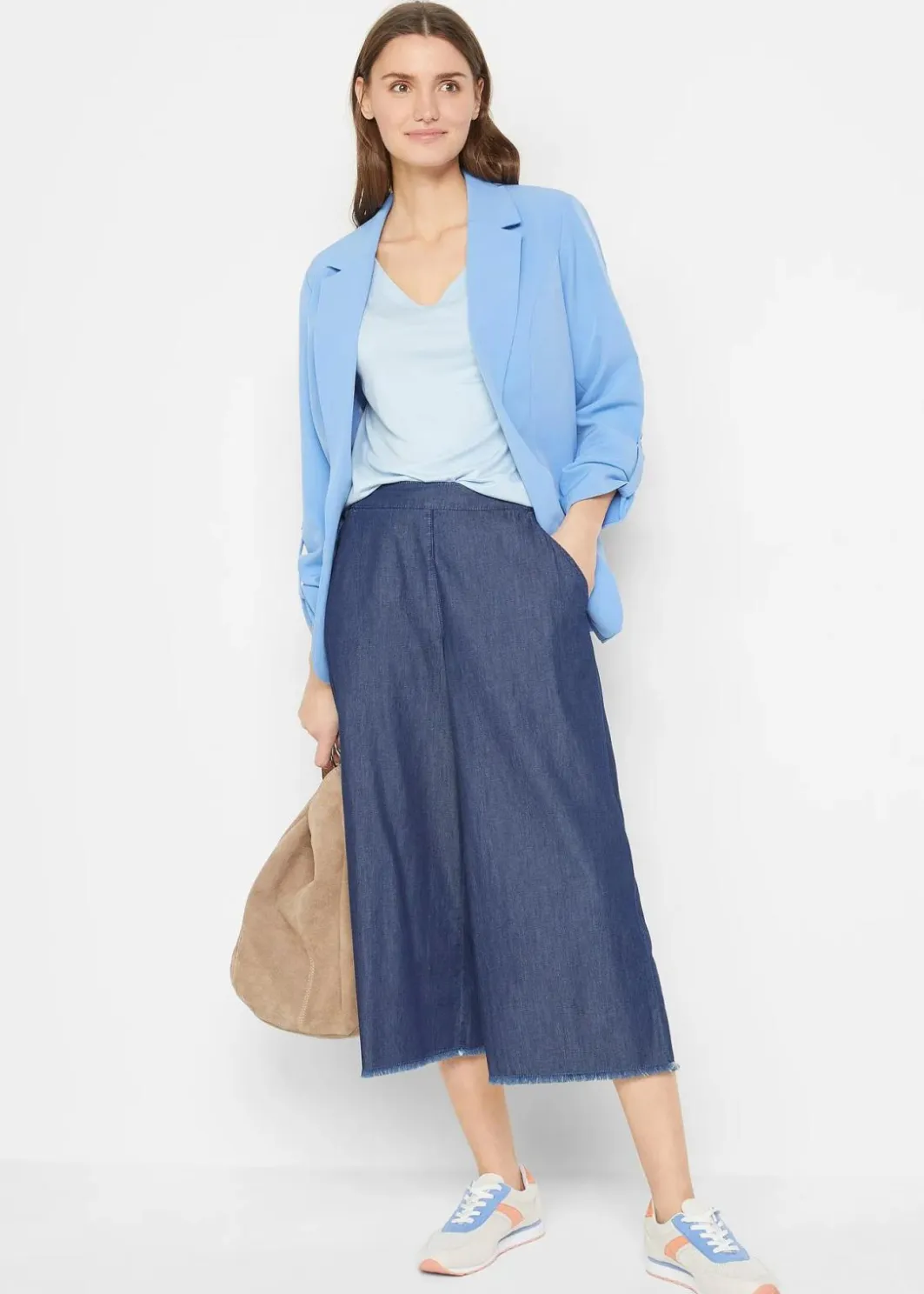 Damen bonprix Basics|Shirts & Tops|Longshirt aus softer Viskose, 2er-Pack