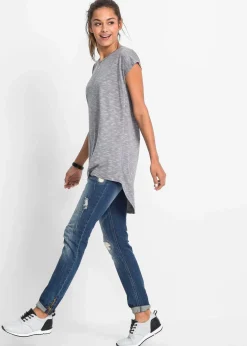 Damen bonprix Shirts & Tops|Longshirt aus Viskose-Mischung