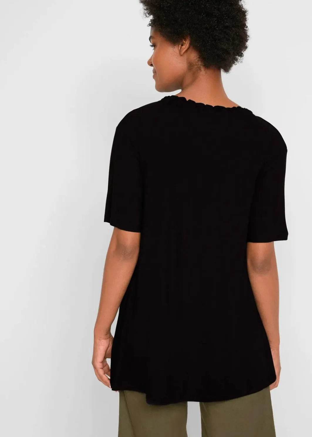 Damen bonprix Nachhaltigere Materialien|Shirts & Tops|Longshirt aus Viskose-Mix