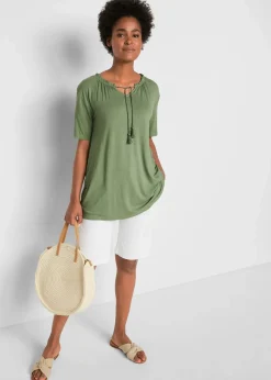 Sale Longshirt aus Viskose-Mix Damen Shirts & Tops|Nachhaltigere Materialien