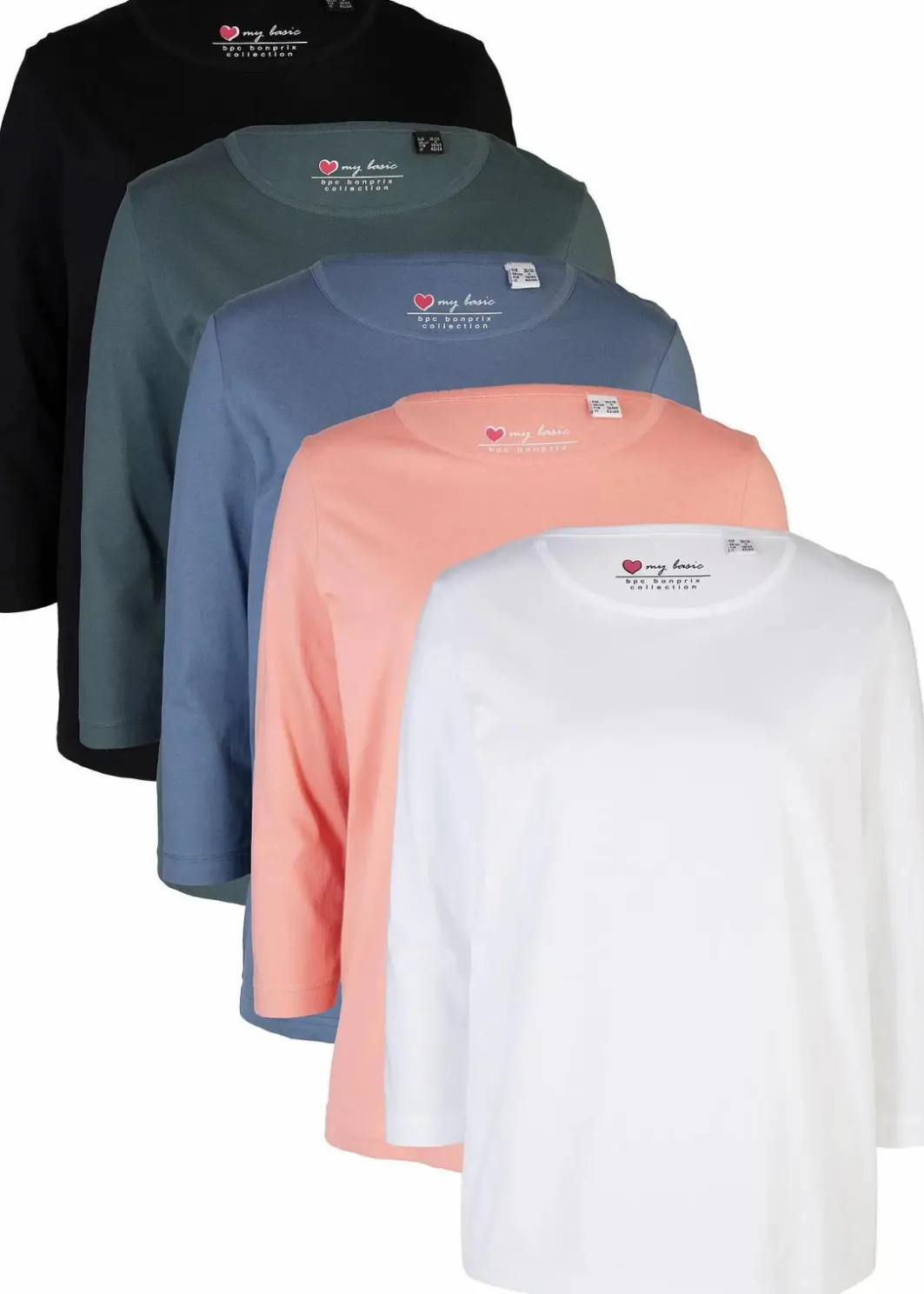 Damen bonprix Bekleidung·Röcke|Nachhaltigere Materialien|Longshirt (5er-Pack)