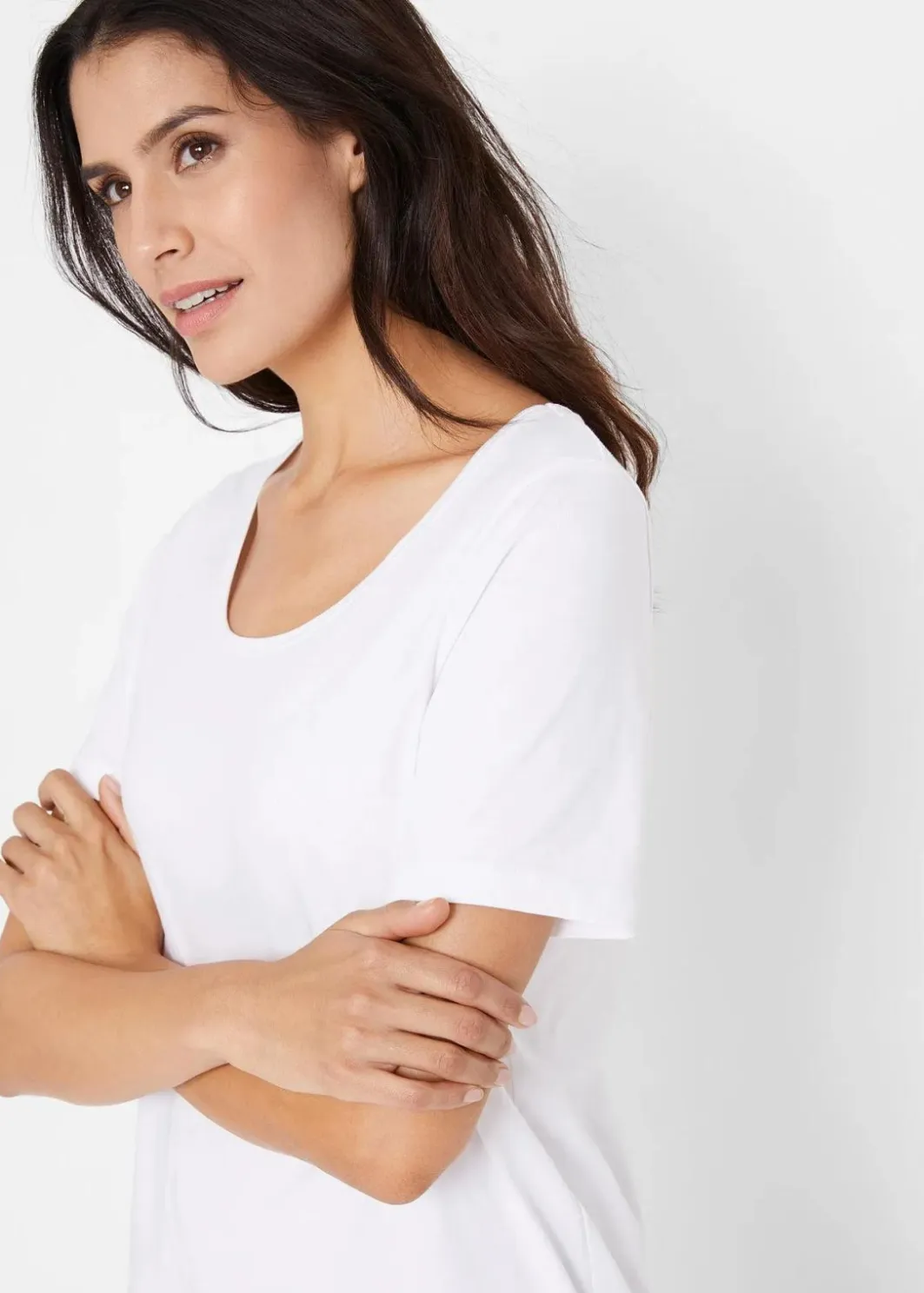 Damen bonprix Shirts & Tops|Basics|Long-Shirt, 2er-Pack