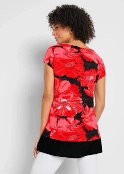 Damen bonprix Shirts & Tops|Long-Shirt mit Chiffon