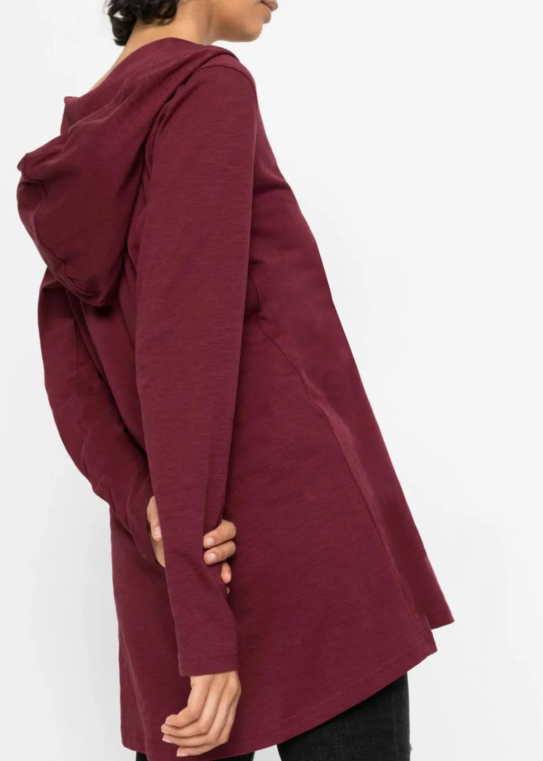 Damen bonprix Shirts & Tops|Longshirt mit Kapuze