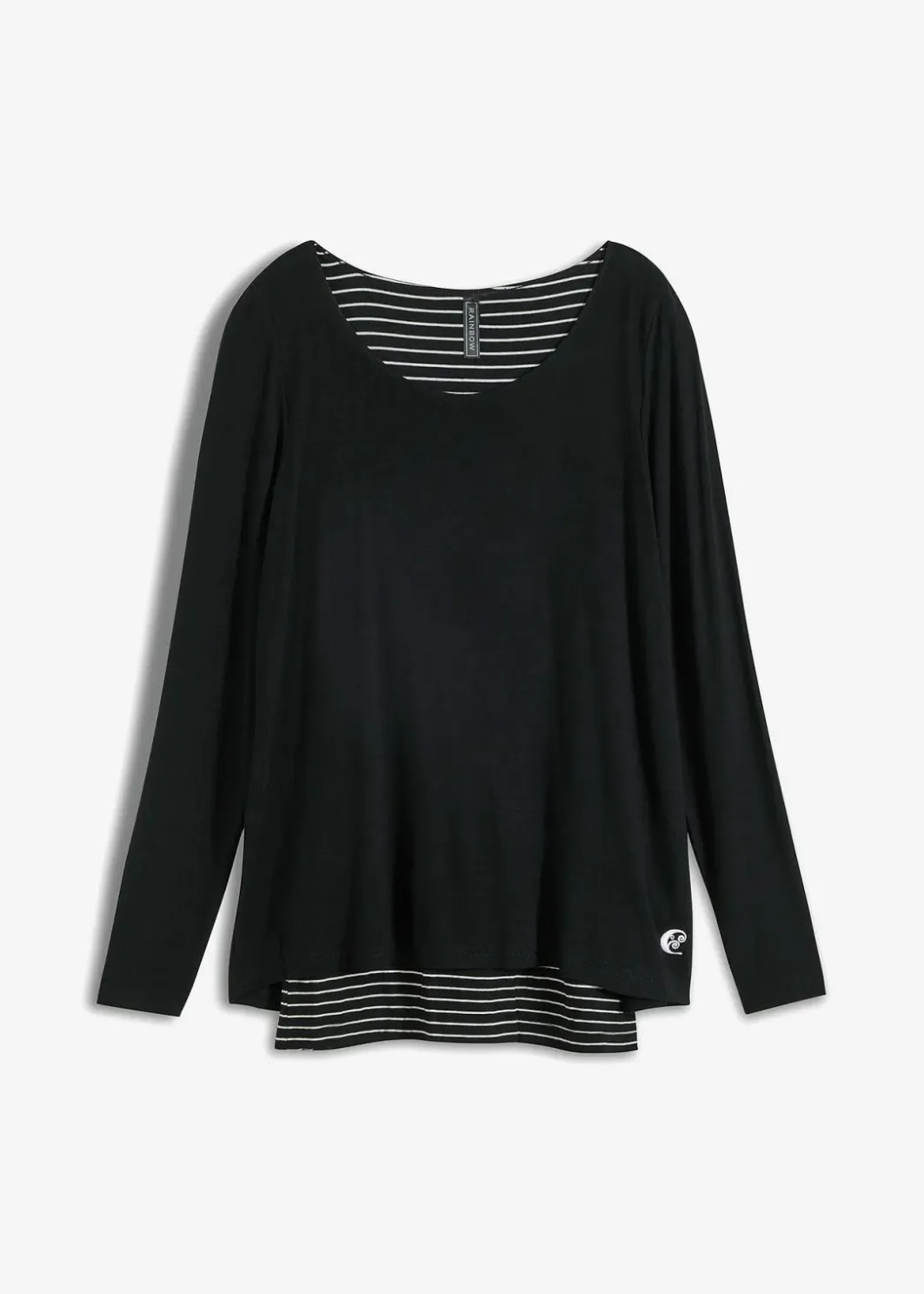 Damen bonprix Nachhaltigere Materialien|Shirts & Tops|Longshirt mit Langarm doppellagig