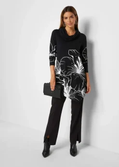 Damen bonprix Shirts & Tops|Longshirt mit Rollkragen