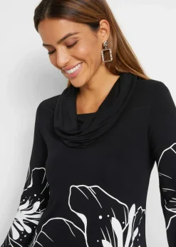 Damen bonprix Shirts & Tops|Longshirt mit Rollkragen