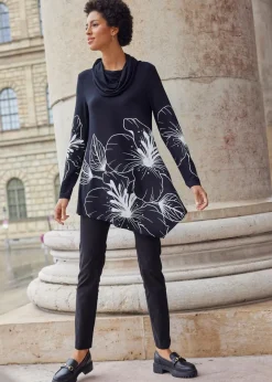 Damen bonprix Shirts & Tops|Longshirt mit Rollkragen
