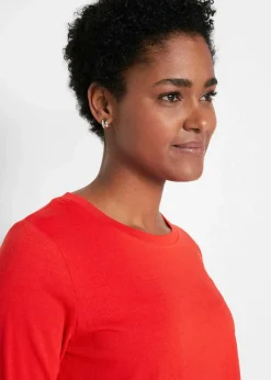 Damen bonprix Shirts & Tops|Basics|Longshirt mit Rundhalsausschnitt, Langarm (5er Pack)
