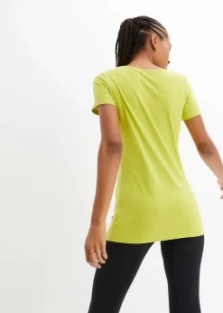 Damen bonprix Shirts & Tops|Longshirt mit Schriftzug (2er Pack)