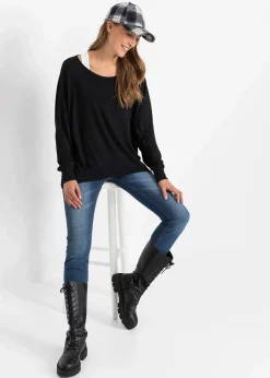 Best Longshirt mit Top aus Viskose-Mix Damen Nachhaltigere Materialien|Shirts & Tops
