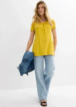 Damen bonprix Shirts & Tops|Longshirt mit Viskose