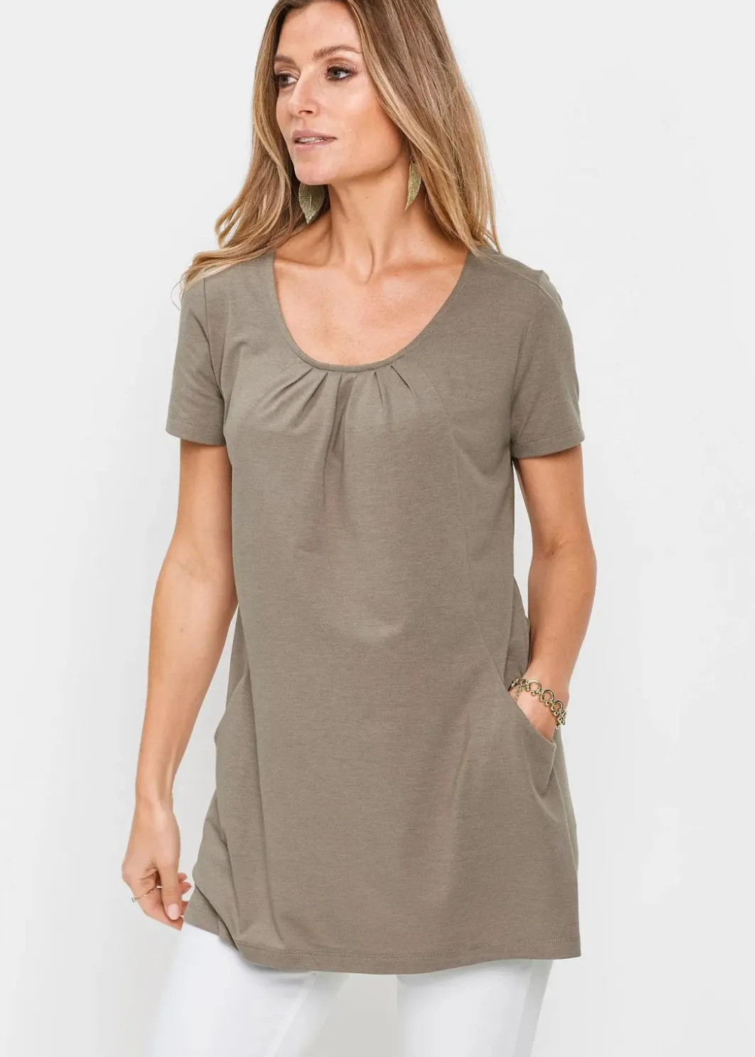 Longshirt mit Viskose Damen Shirts & Tops