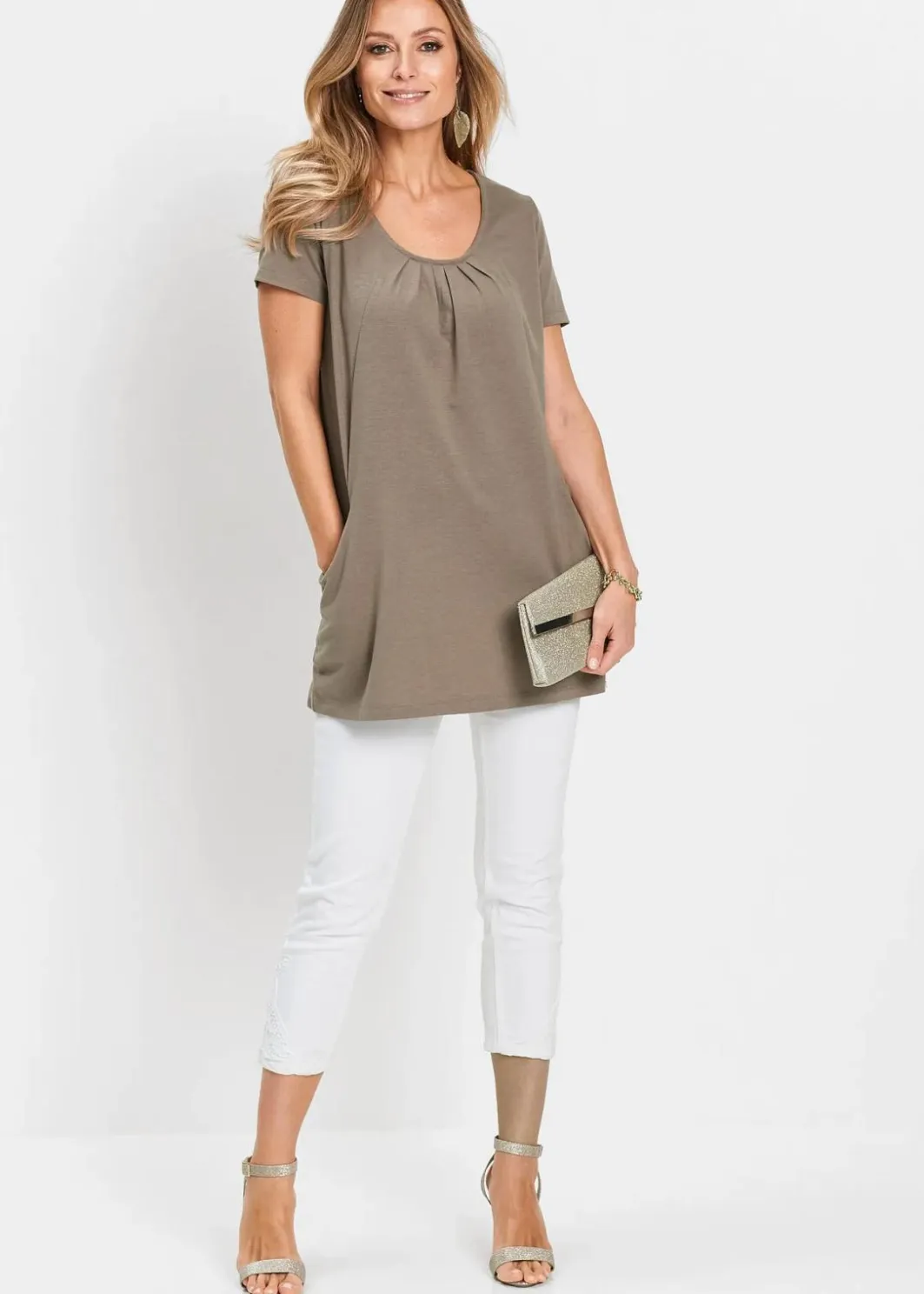 Longshirt mit Viskose Damen Shirts & Tops