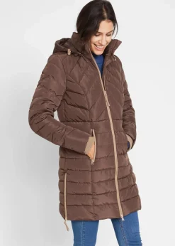 Damen bonprix Jacken & Mäntel|Bekleidung·Hosen|Long-Steppjacke mit Wattierung