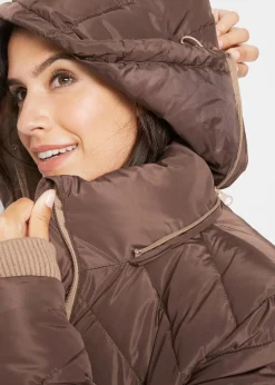 Damen bonprix Jacken & Mäntel|Bekleidung·Hosen|Long-Steppjacke mit Wattierung