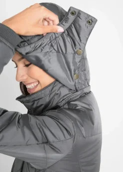 Outlet Long-Steppjacke, wattiert mit Kragen und Kapuze Damen Jacken & Mäntel|Bekleidung·Hosen