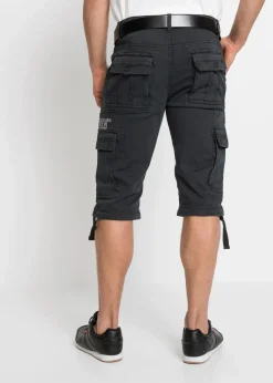 Sale Long-Stretch-Bermuda mit Cargotaschen, Regular Fit Herren Große Größen|Shorts