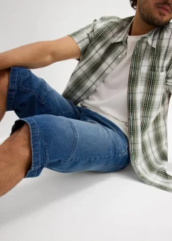 Herren bonprix Jeans|Shorts|Long-Stretch-Jeans-Bermuda, Regular Fit