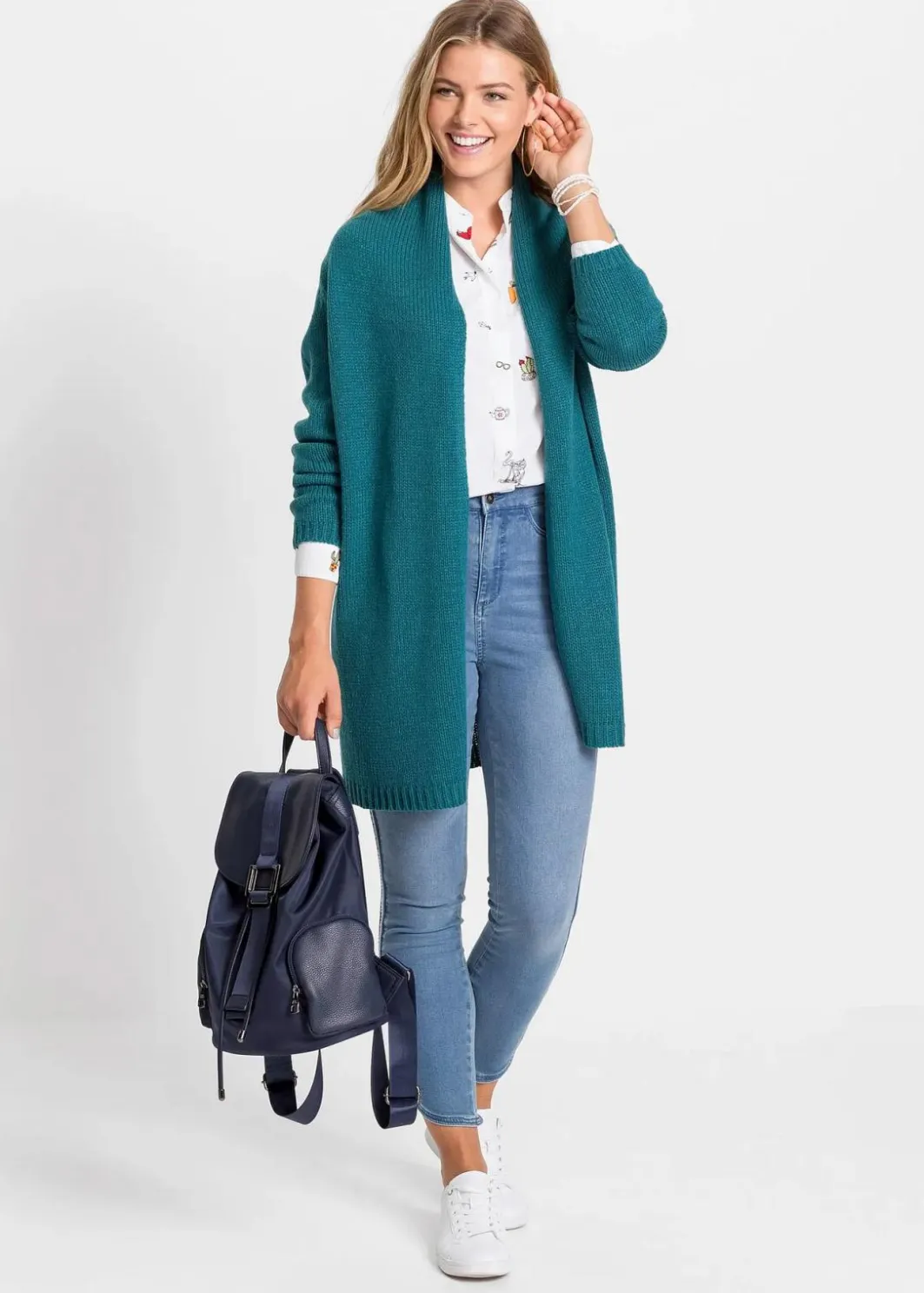 Hot Longstrickjacke Damen Bekleidung·Umstandsmode|Strickmode