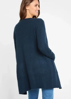 Longstrickjacke in breiter Rippenstruktur Damen Strickmode|Pullover & Strickjacken