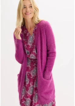Damen bonprix Bekleidung·Umstandsmode|Strickmode|Longstrickjacke in Flauschoptik