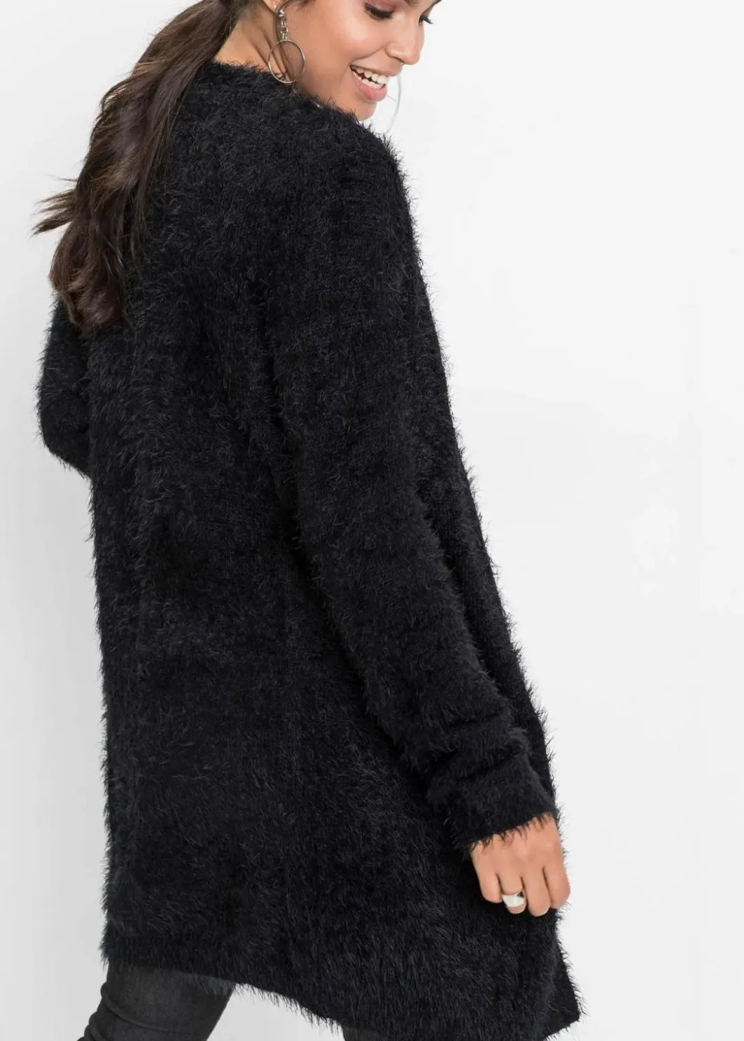 Sale Longstrickjacke in Flauschoptik Damen Bekleidung·Umstandsmode|Strickmode