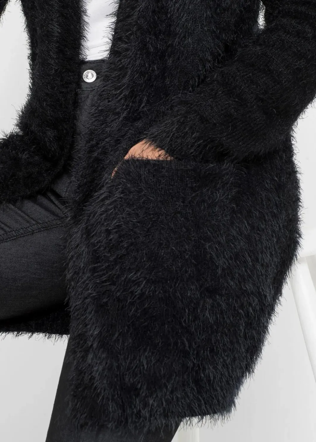 Sale Longstrickjacke in Flauschoptik Damen Bekleidung·Umstandsmode|Strickmode