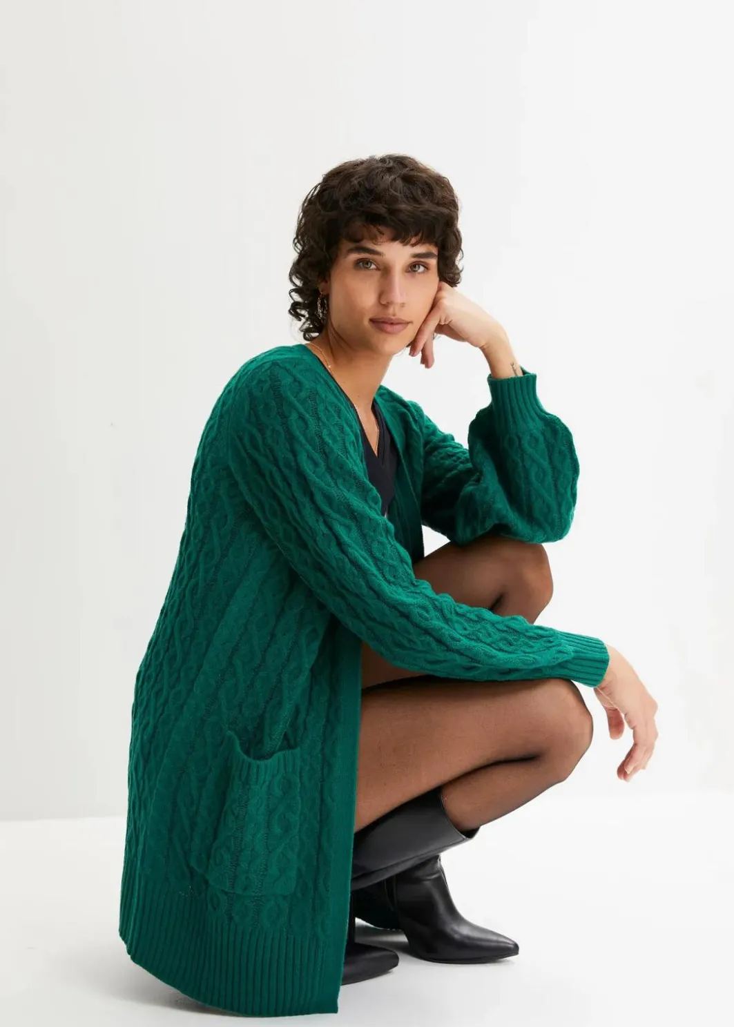 Longstrickjacke mit Ballonärmeln Damen Bekleidung·Umstandsmode|Bekleidung·Jeans