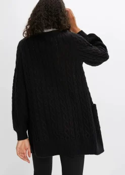 Online Longstrickjacke mit Ballonärmeln Damen Pullover & Strickjacken|Strickmode