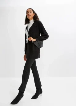 Online Longstrickjacke mit Ballonärmeln Damen Pullover & Strickjacken|Strickmode