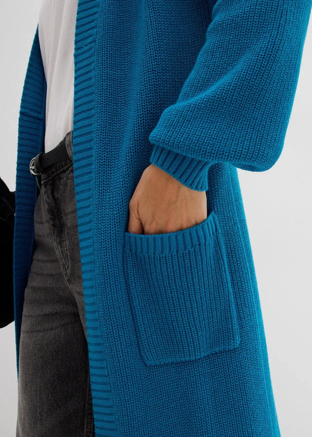 Damen bonprix Bekleidung·Umstandsmode|Strickmode|Longstrickjacke mit überschnittener Schulter