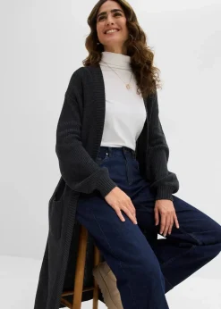Damen bonprix Bekleidung·Umstandsmode|Strickmode|Longstrickjacke mit überschnittener Schulter