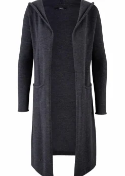 Damen bonprix Bekleidung·Umstandsmode|Bekleidung·Jeans|Longstrickjacke mit Kapuze