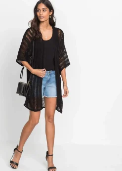 Sale Longstrickjacke mit Lochmuster Damen Strickmode|Pullover & Strickjacken