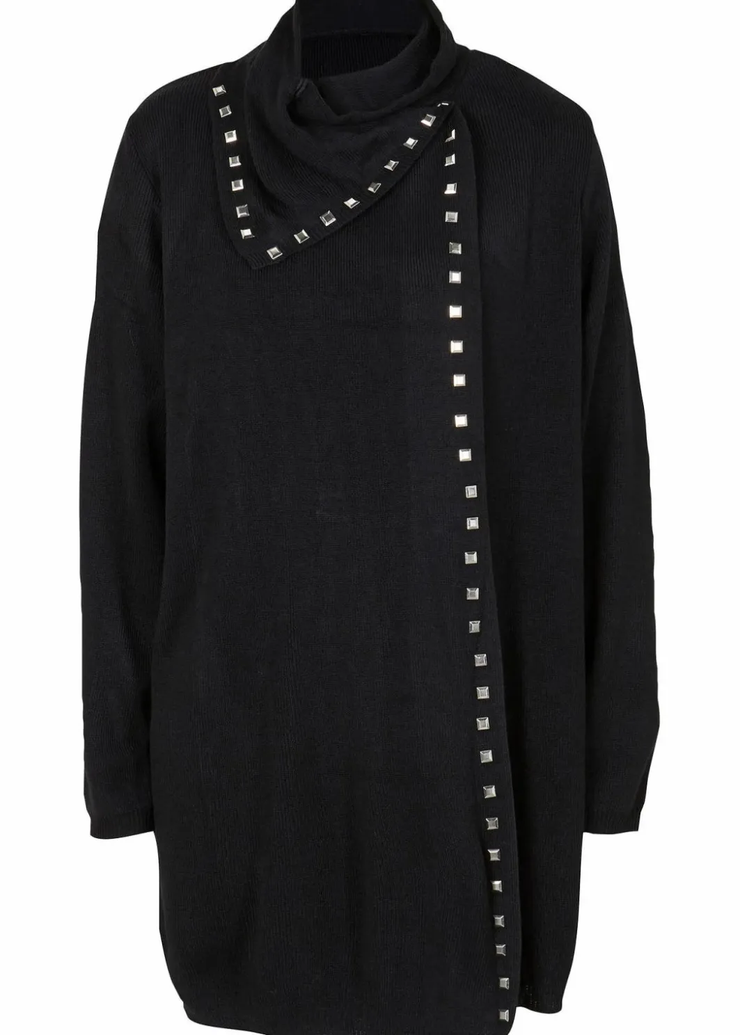 Damen bonprix Bekleidung·Umstandsmode|Bekleidung·Jeans|Longstrickjacke mit Nietendetails