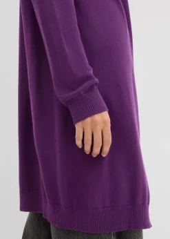 Damen bonprix Strickmode|Pullover & Strickjacken|Longstrickjacke mit Rollkanten