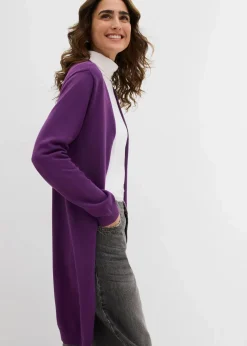 Damen bonprix Strickmode|Pullover & Strickjacken|Longstrickjacke mit Rollkanten