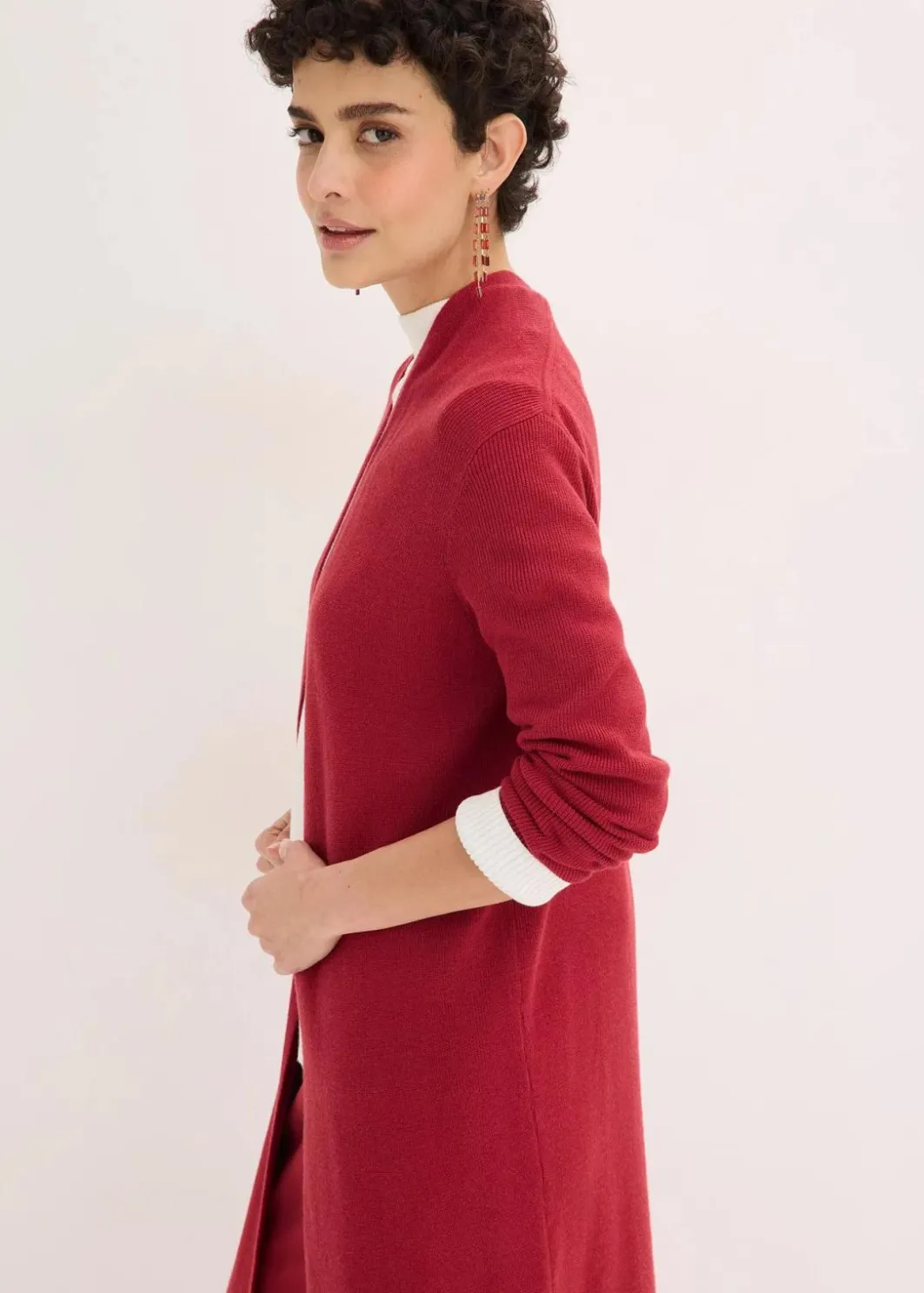 Damen bonprix Bekleidung·Umstandsmode|Pullover & Strickjacken|Longstrickjacke mit Viskose