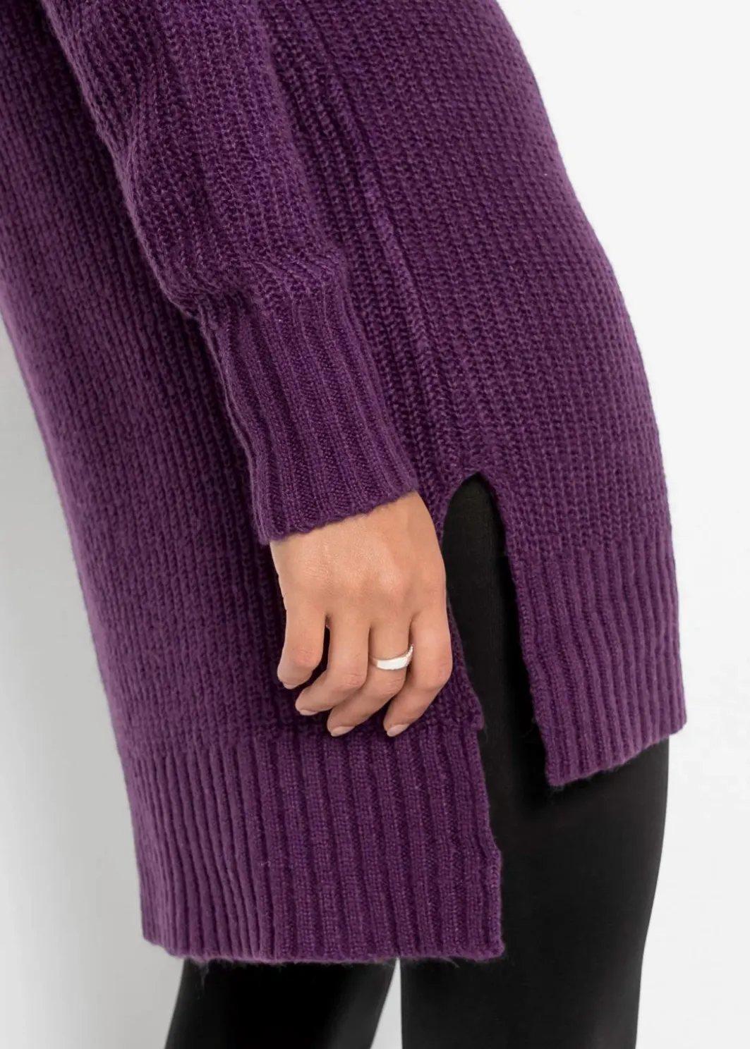 Damen bonprix Strickmode|Pullover & Strickjacken|Long-Strickpullover
