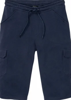 Sale Long-Sweat-Cargobermuda aus reiner Baumwolle, Regular Fit Herren Shorts|Sportbekleidung