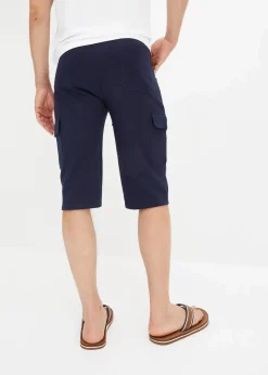 Sale Long-Sweat-Cargobermuda aus reiner Baumwolle, Regular Fit Herren Shorts|Sportbekleidung