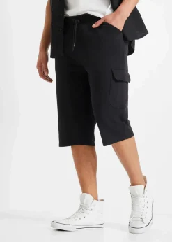 Online Long-Sweat-Cargobermuda aus reiner Baumwolle, Regular Fit Herren Sweat|Hosen
