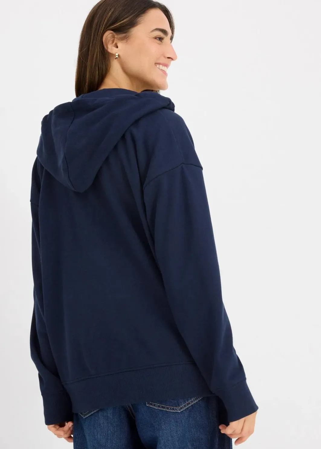 Long-Sweatjacke Damen Sweat|Basics