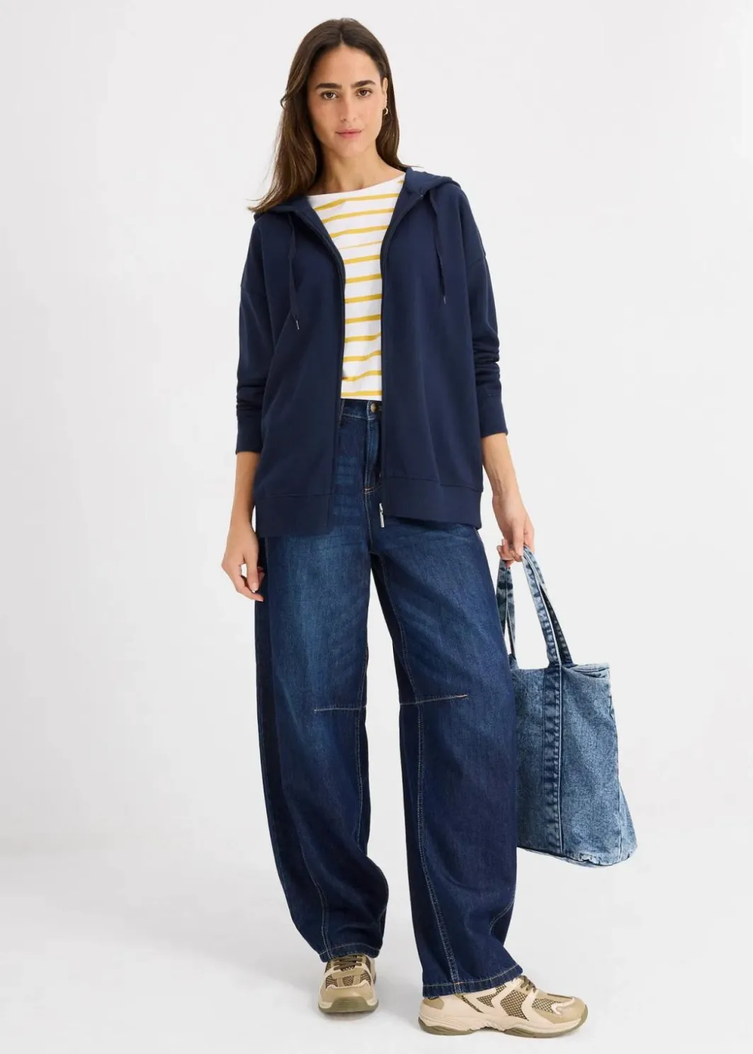 Long-Sweatjacke Damen Sweat|Basics