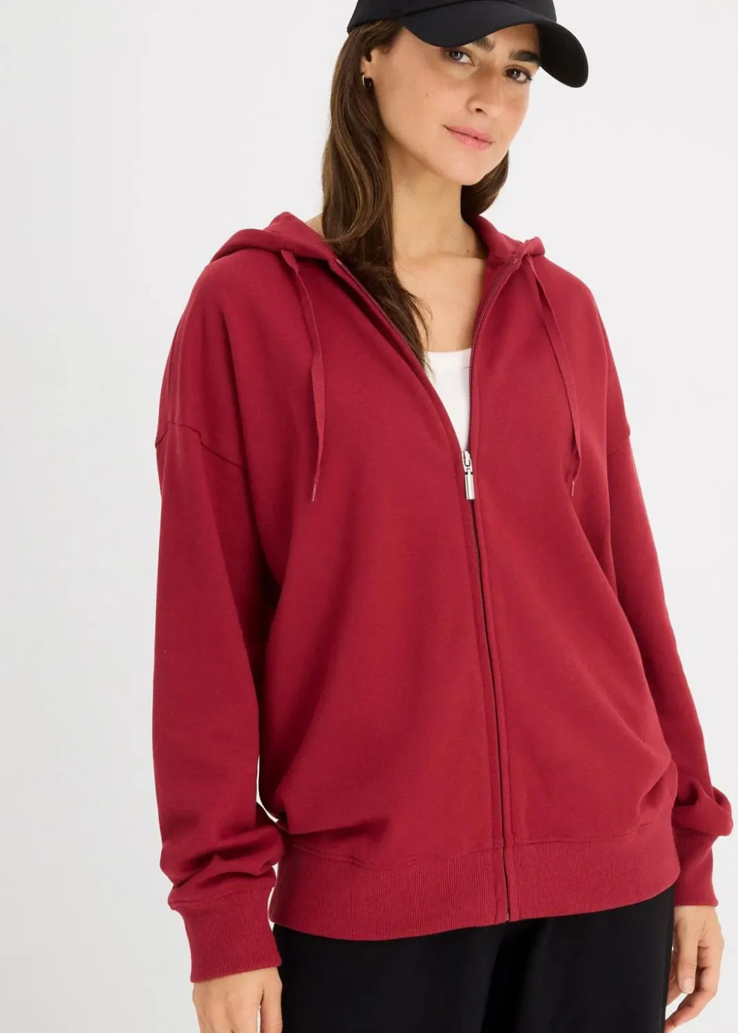 Damen bonprix Sweat|Basics|Long-Sweatjacke