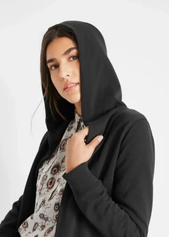 Damen bonprix Bekleidung·Blusen & Tuniken|Sweat|Long-Sweatjacke aus Baumwoll-Mix