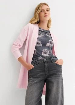 Outlet Long-Sweatjacke aus weichem Baumwoll-Mix Damen Sweat|Bekleidung·Blusen & Tuniken