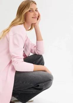 Outlet Long-Sweatjacke aus weichem Baumwoll-Mix Damen Sweat|Bekleidung·Blusen & Tuniken