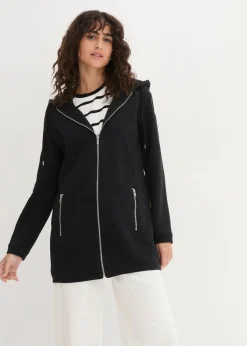 Clearance Long-Sweatjacke mit Reißverschlusstaschen Damen Bekleidung·Blusen & Tuniken|Sweat